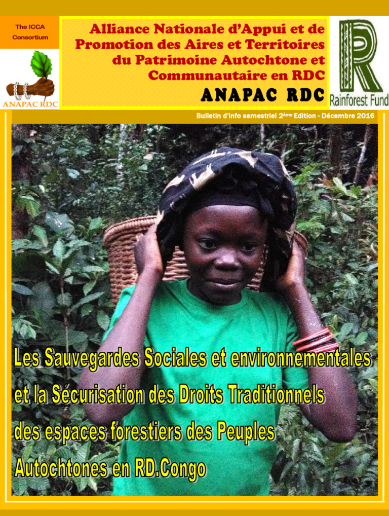 Newsletter from the National Alliance for the Support and Promotion of the ICCAs in Democratic Republic of Congo (ANAPAC) December 2016 Edition