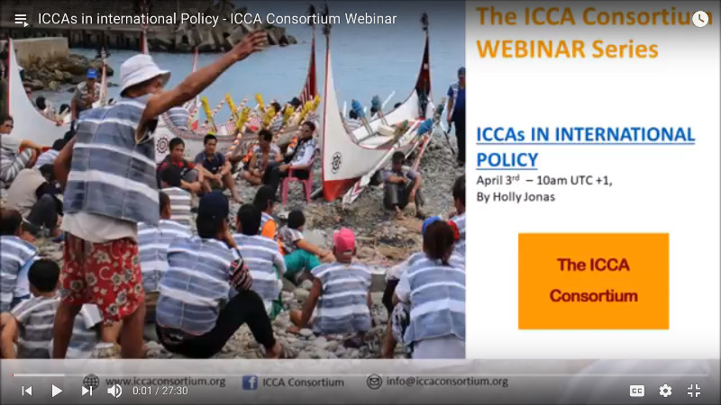 ICCAs in international Policy – ICCA Consortium Webinar