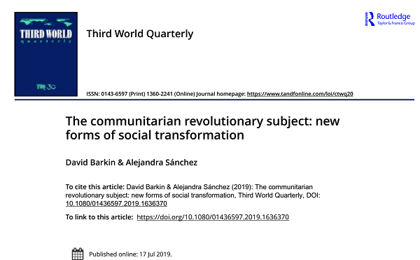 The Communitarian Revolutionary Subject: New Forms of Social Transformation