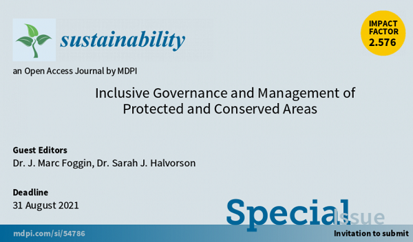 Sustainability Special Issue on Inclusive Governance and Management of Protected and Conserved Areas