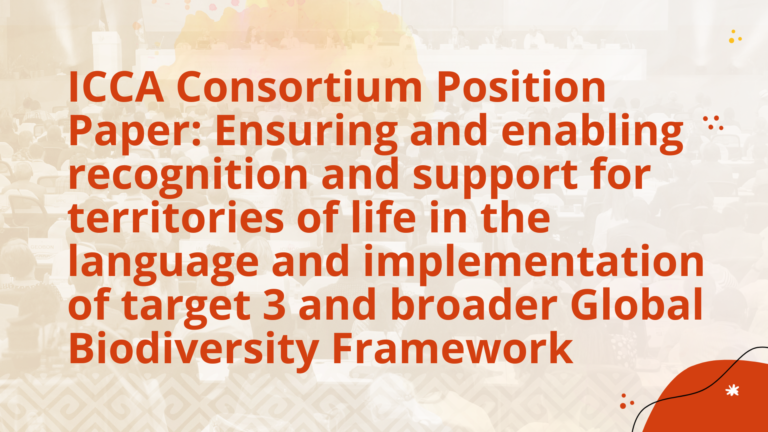 ICCA Consortium Position Paper on target 3 of the post-2020 Global Biodiversity Framework