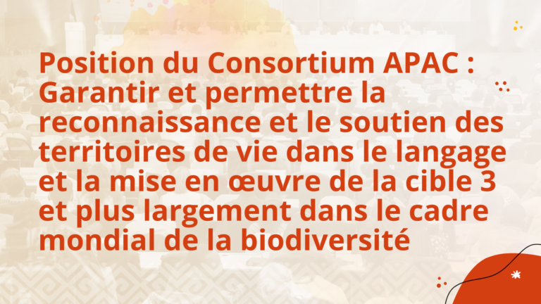 Image for Position du Consortium APAC sur la cible 3 du le cadre mondial de la biodiversité