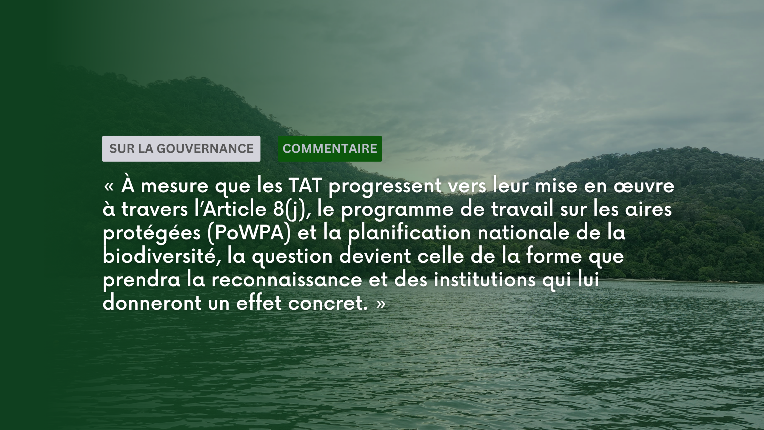 La reconnaissance n’est qu’un début : les territoires autochtones et traditionnels après la Cible 3 du Cadre mondial de la biodiversité