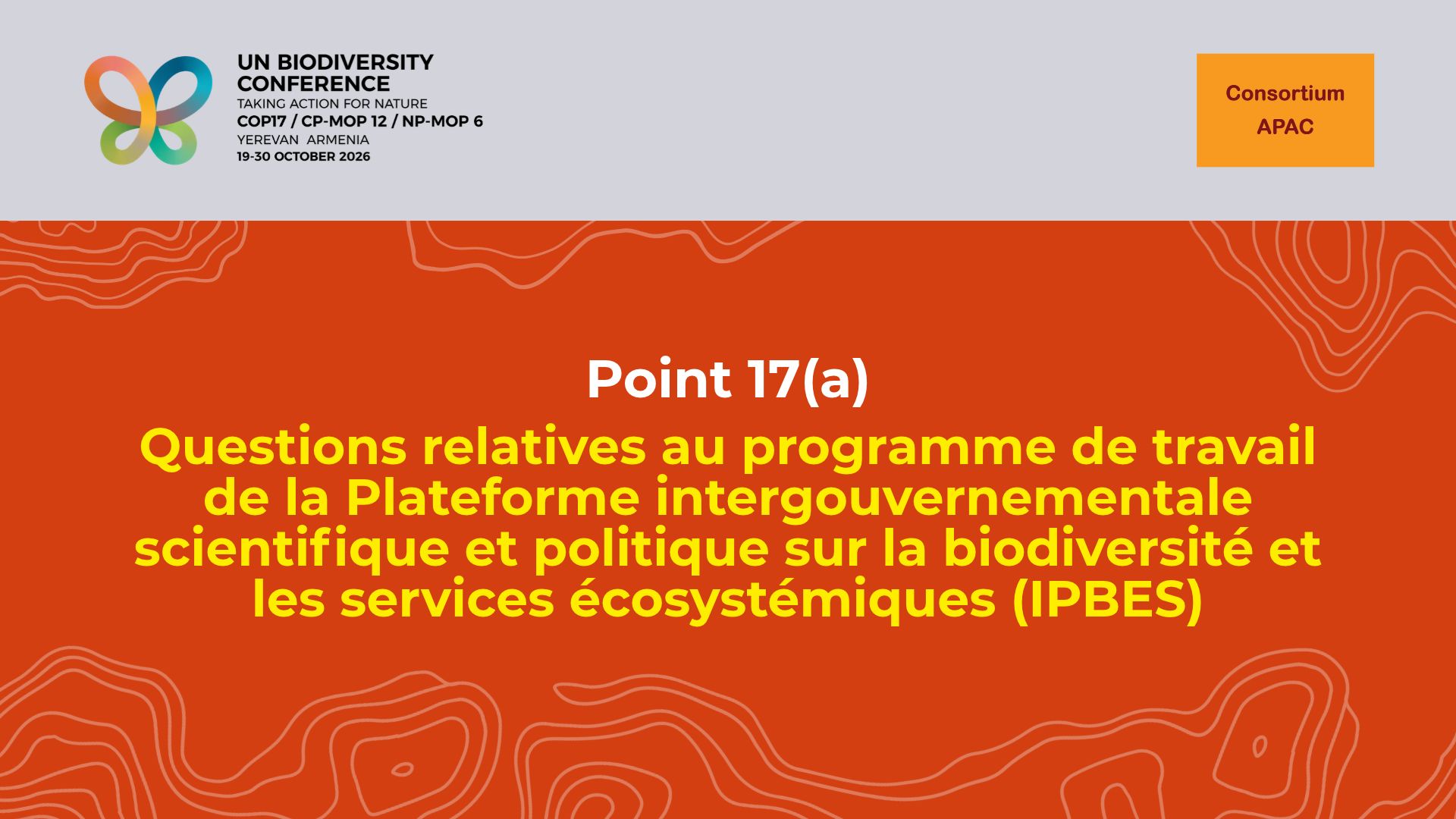 Déclaration à la COP 17 de la CDB sur le point 17 de l&rsquo;ordre du jour : Questions relatives au programme de travail de la Plateforme intergouvernementale scientifique et politique sur la biodiversité et les services écosystémiques (IPBES)