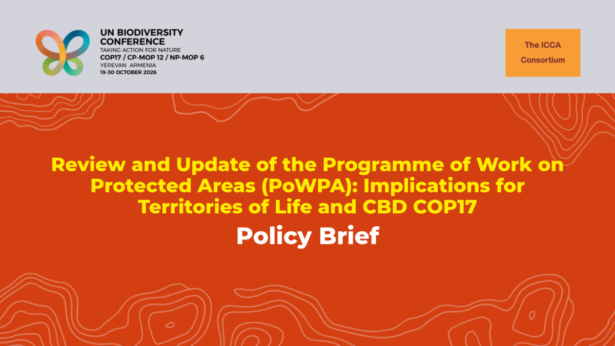 Review and Update of the Programme of Work on Protected Areas (PoWPA): Implications for Territories of Life and CBD COP17